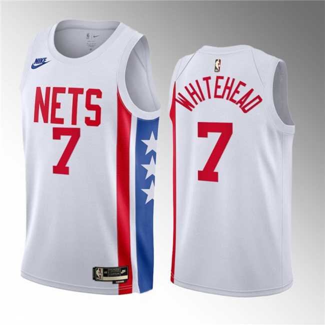 Men%27s Brooklyn Nets #7 Dariq Whitehead White 2023 Draft Classic Edition Stitched Basketball Jersey->brooklyn nets->NBA Jersey